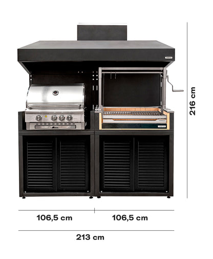 Parrilla Carbón + Módulo Gas -ACERO (Sale)