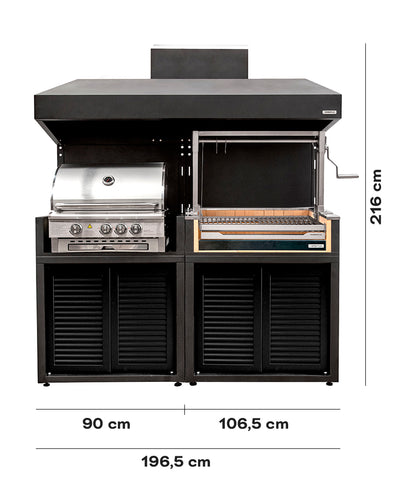 Parrilla Carbón + Módulo Gas -ACERO (Sale)