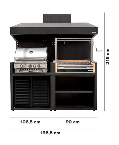 Parrilla Carbón + Módulo Gas -ACERO (Sale)
