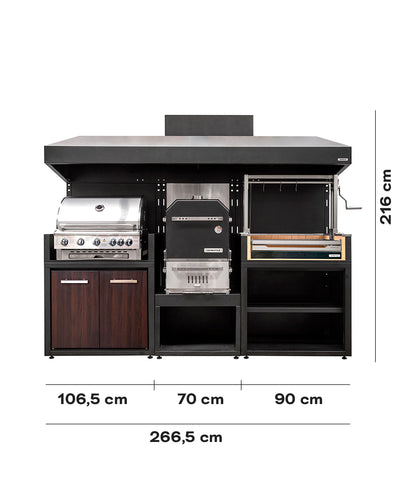 Parrilla Carbón + Horno + Módulo  Gas -TERMOLAMINADO (Sale)