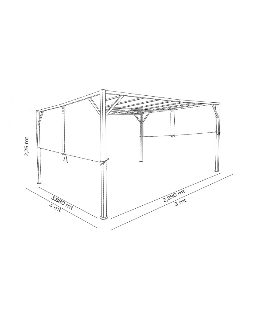 Pérgola Jardín 4x3 mts - Mod 2